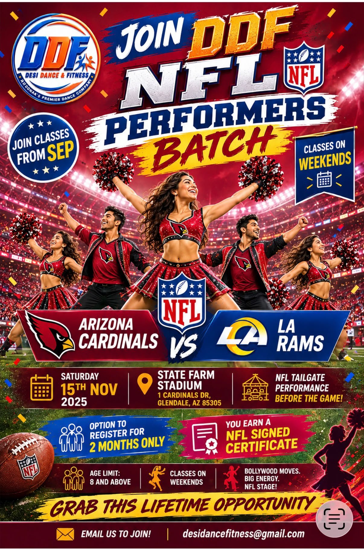 NFL Dance Performance Opportunity - 2 Months