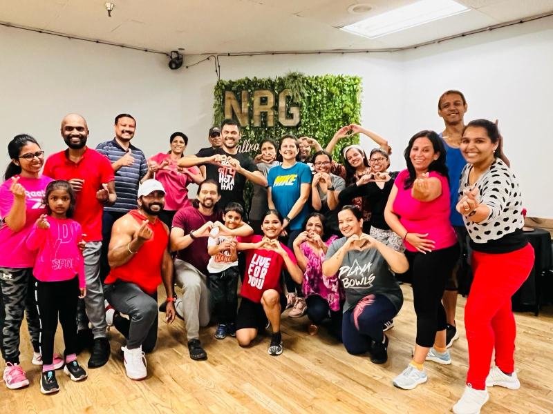 High energy BollyFit fitness class