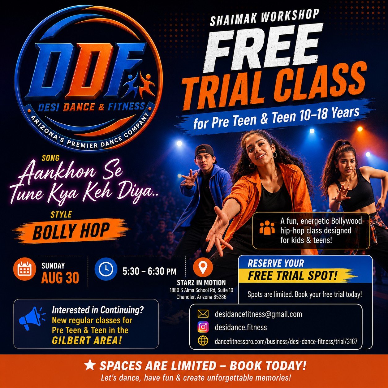 FREE Bollywood Dance Trial Class | Pre-Teens & Teens (Ages 10–18)
