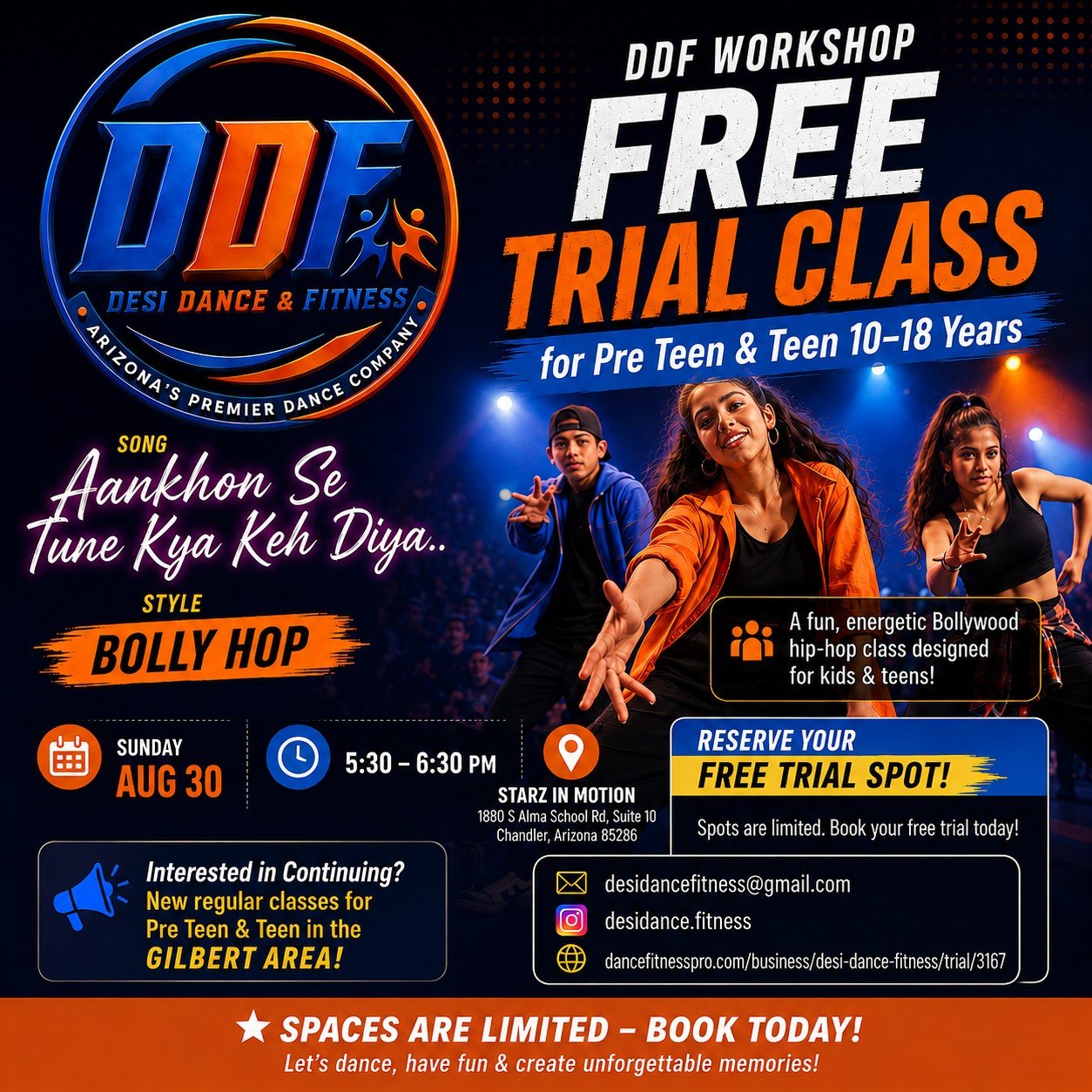 FREE CLASS - Aankhon Se Tune Kya Keh Diya Bollywood Workshop | Pre-Teens & Teens (Ages 10–18)